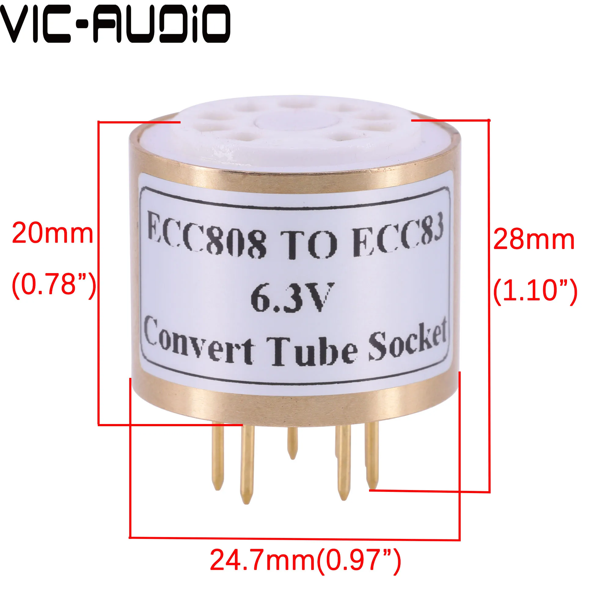1PC ECC808 ECC83 ECC82 12AX7 12AU7 12AT7 6.3V หลอดสูญญากาศเครื่องขยายเสียงวินเทจ DIY HIFI Audio หลอดสูญญากาศอะแดปเตอร์เต้าเสียบ converter