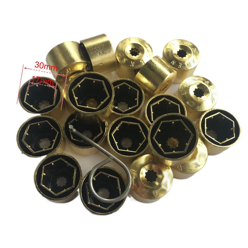 

20Pcs Car Wheel Cover Hub Nut Bolt Covers Cap 17mm Auto Tyre Screws For Volkswagen Golf MK4 Exterior Protection Accessories