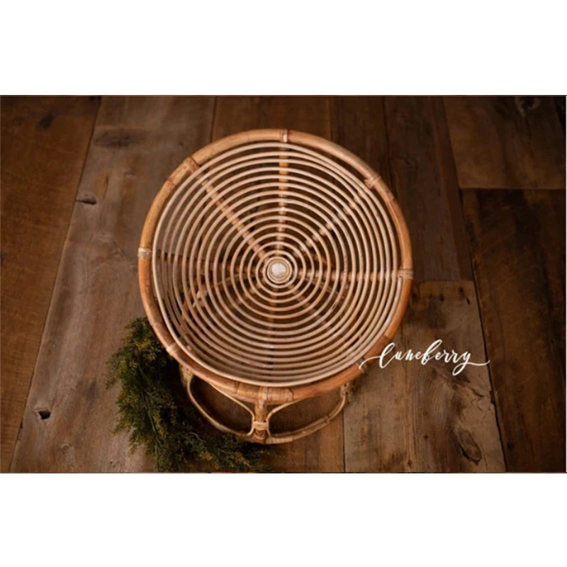 Newborn Photography Props Handmade Bamboo Basket Vintage Chair for Baby Photo Shoot Posing Sofa Boys Girls Fotografia Accessorie