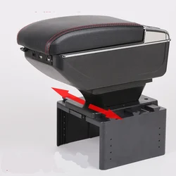 For opel corsa b/zafira armrest box USB Charging heighten Double layer central Store content holder ashtray accessories