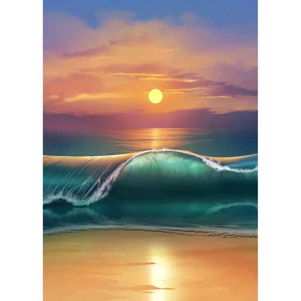 Sea Wave Sandbeach Sun Photography Backdrop Customized Background for Portrait Children Baby Pets Photocall Fond Photo Props