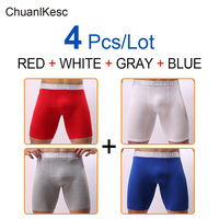 4 Pcs/Lot Men's Underwear Pure Cotton Lengthened Boxer Pants Sports Sweat Absorbing Fitness Pants To Prevent Abrasion Of Legs