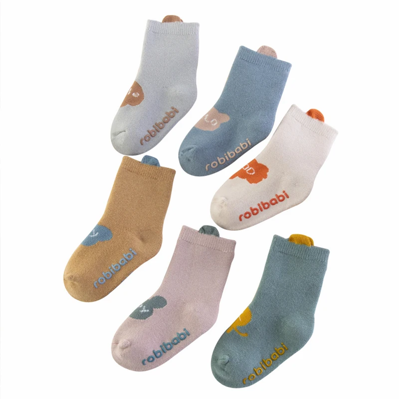 toddler knee high anti slip socks girls boys newborn infant baby winter cotton terry children kids thick warm Cartoon long sock
