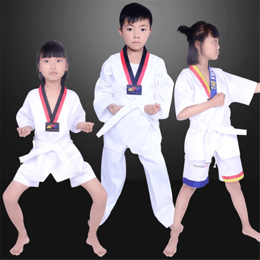 

Kids Taekwondo Competition Practice Stage Performance Clothing Traditional Chinese Tai chi Kung Fu Wushu Uniform Top+Pant