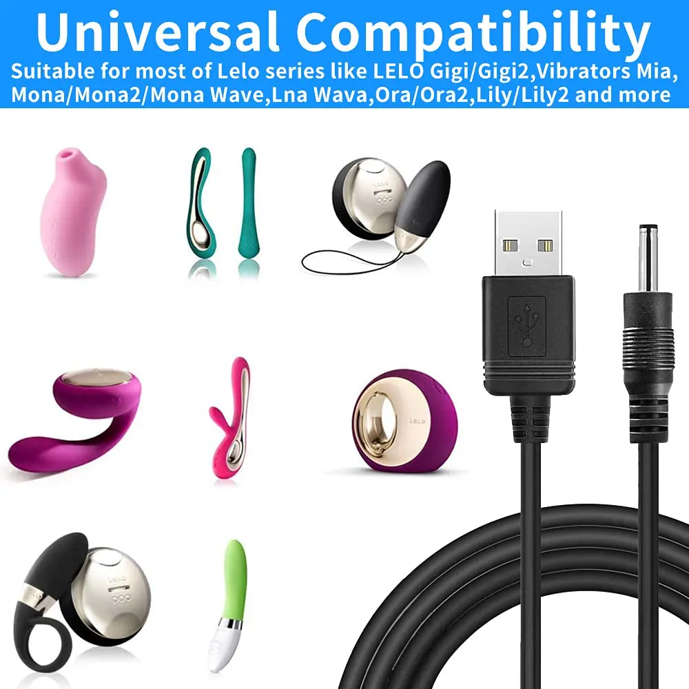 2Pack 3.5*1.35mm Replacement Charger Cable for LELO Sona, Gigi/Gigi 2, Mona/Mona 2 /  Wave, Ina Wave, Ora/Ora 2, Lily/Lily 2