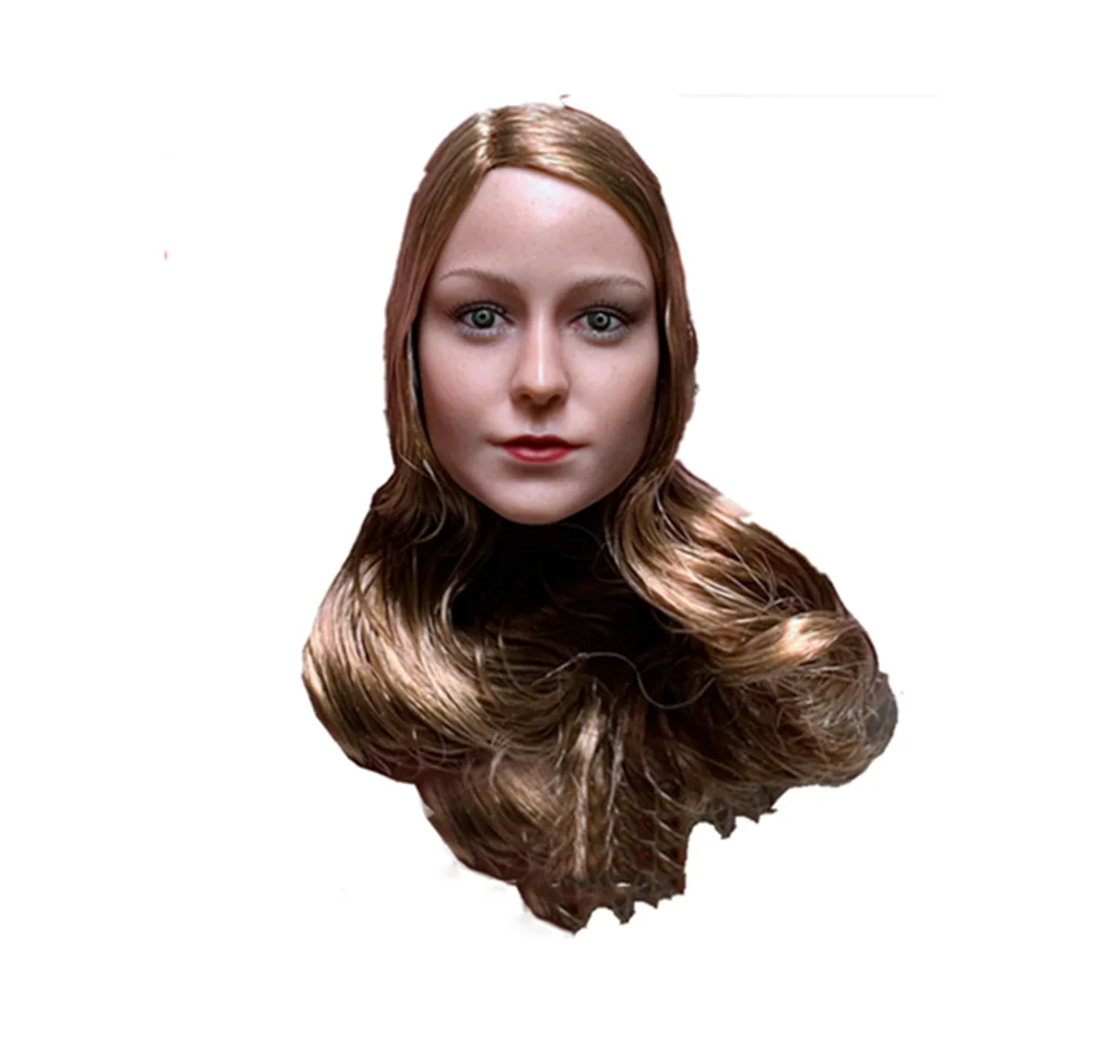 

1/6Ratio Carla Danvers Melissa Benoist Female Head Modeling Model PVC Plant Hair Curly SuitableFor 12-Inch Action Figure Body
