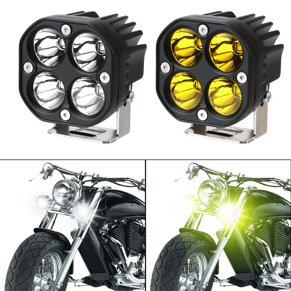 Motorcycle Driving Lights 3 Inch Led Work Light Bar Car Fog Lamp 12V 24V Square Spotlight White/Yellow For 4x4 Offroad Tractors