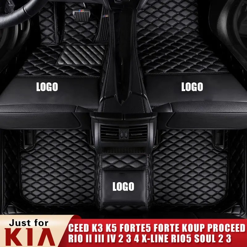 

Custom Car Floor Mats for KIA K3 K5 Forte5 Forte Koup PROCEED RIO II III IV 2 3 4 x-line RIO5 SOUL 2 3 Ceed Hatchback Saloon pad