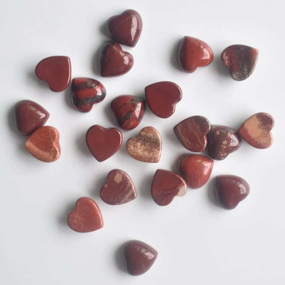 2020 neue hochwertige sortierte Naturstein-Herzform-Cabochons für die Schmuckherstellung, 10 mm, Großhandel, 50 Stück/Lot, kostenlos. – Detail 18
