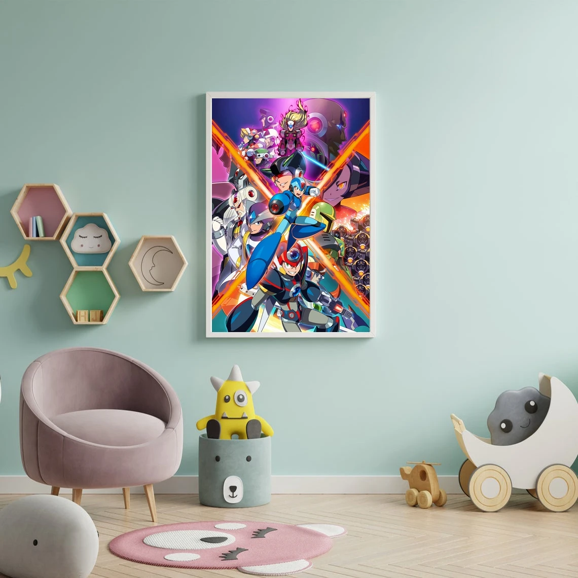 Mega Man X Legacy Collection Video Game Cover Poster Canvas Print Home Decoration Wall Painting ( No Frame )