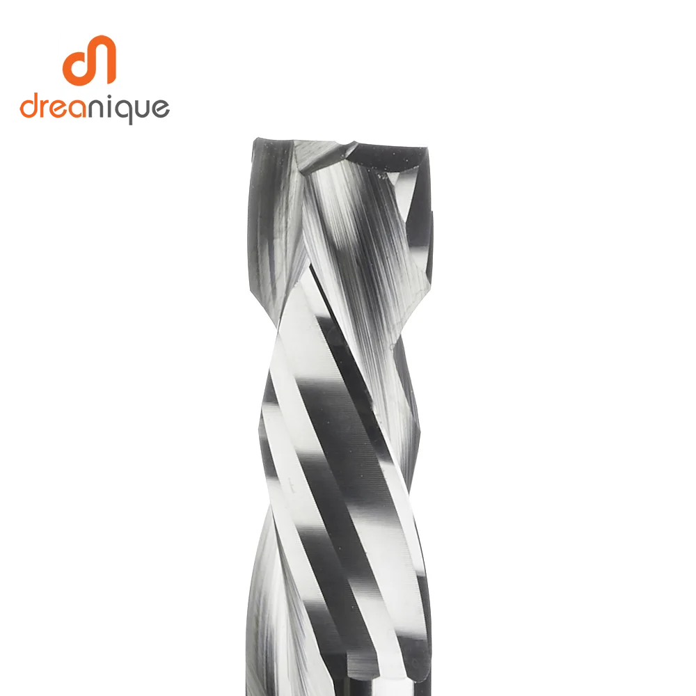 Dreanique 2 adet/grup CNC Iki Spiral Flüt Sıkıştırma End Mill Ahşap YUKARI ve AŞAĞı Karbür Freze Kesici Takım Yönlendirici Bit