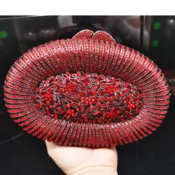 KHNmeet Green Oval Crystal Evening Bags Luxury Purse Chain Handbags Box Bridal Wedding Party Clutch Bags sm104