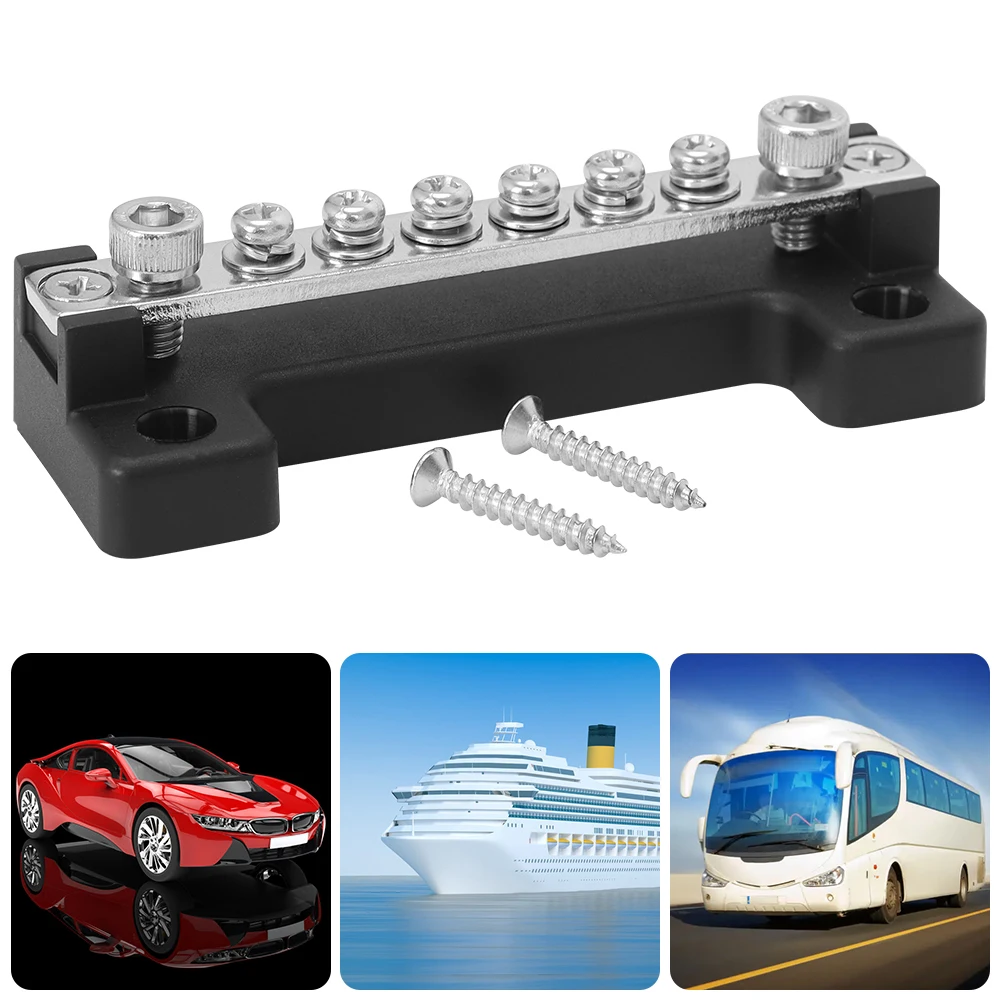 

12V Distribution Bus Bar Auto Boat Marine Power 6 Terminal Block Bus Bar & Cover Car Accessories Interior Parts Car Products