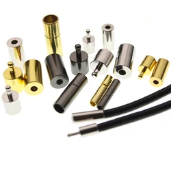 10pcs Copper Metal End Caps Clasps for DIY Jewelry Making Fit 2/2.5/3/4/5/6mm Leather Cord Bracelet Necklace Connectors Supplier