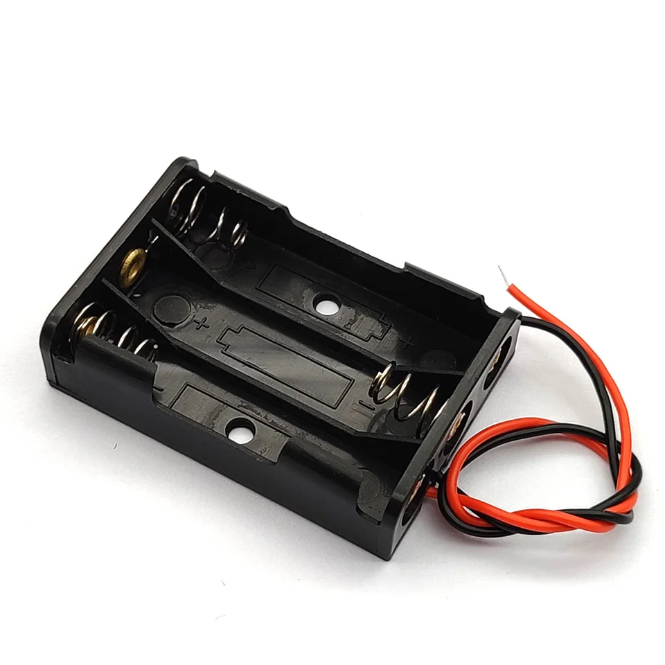 3 x AAA Battery Box Case AAA Battery Holder With Wire Leads Side By Side Battery Box Connecting Solder For AAA Batteries 4.5V