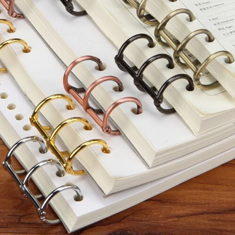 3-Rings Clip Loose Leaf Buckle Bronze Golden DIY Photo Album Card Ring Binding Iron Ring Book Menu Circular Binding Ring