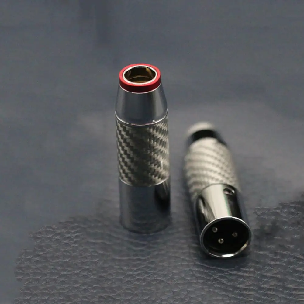 XLR 3 Pin Audio Connectors XLR Male Female Socket Adapter Speaker Jack Connector Audio DIY Carbon Fiber Gold Plated Hifi Plug