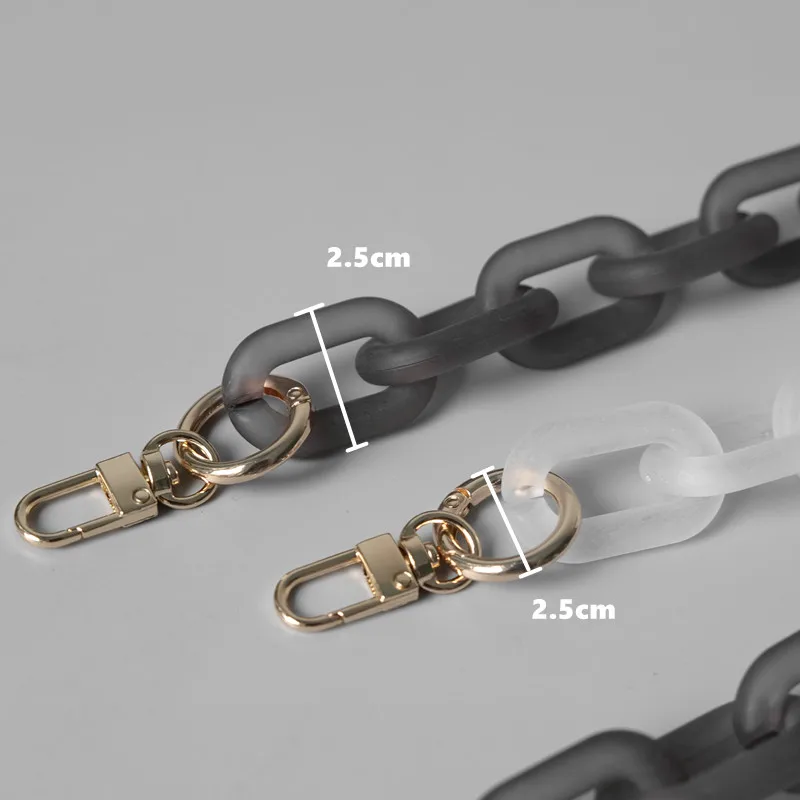 New Fashion Woman Bag Accessory Detachable Parts Replacement Chain Grey White Matte Strap Women Acrylic Shoulder Handle Chain