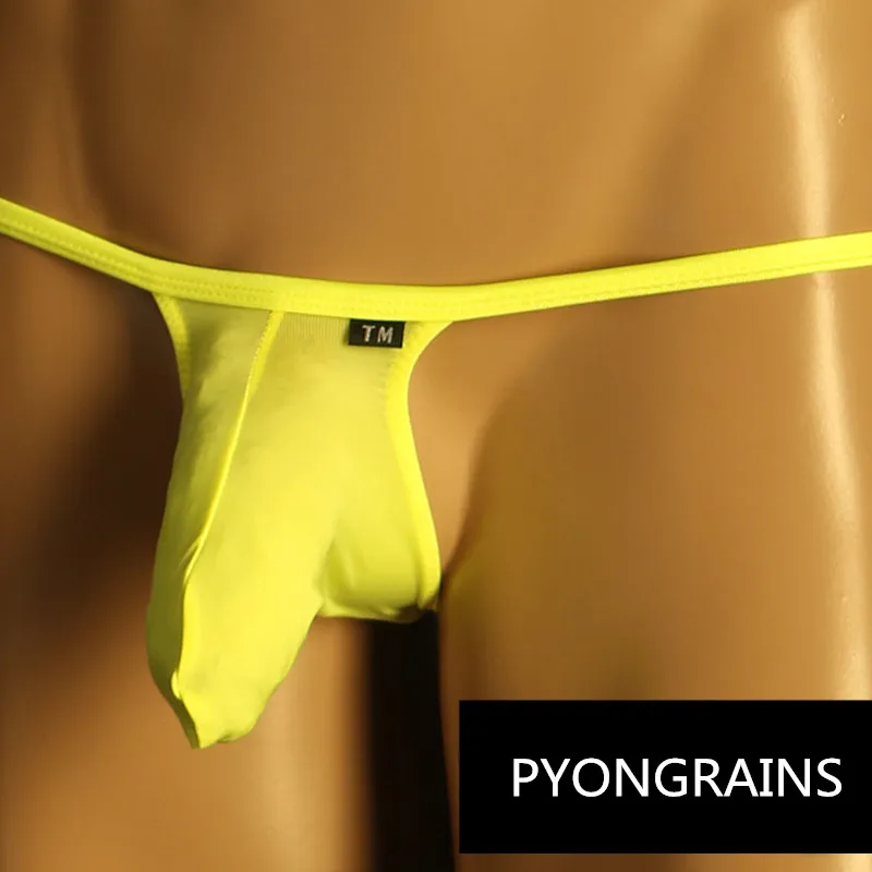 Mens Sexy Lingerie Thongs Penis Pouch Sleeve Soft Stretch Nylon Silk G String Man Jockstrap Sexy Gay Men Underwear Tanga Bikini