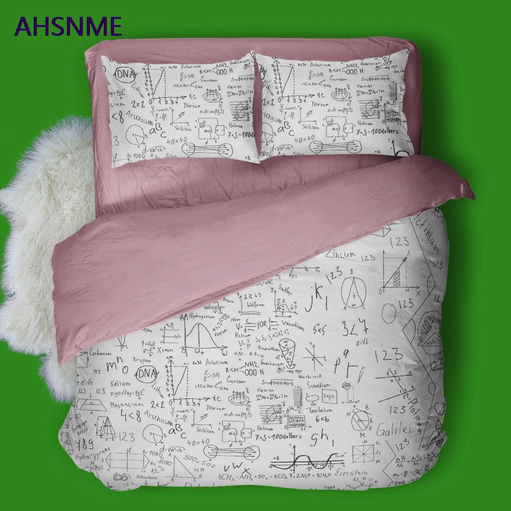 AHSNME School College GEEK Quilt cover Set Physical Mathematical Formula Bedding Set Circuit Diagram Customized King Bed Set