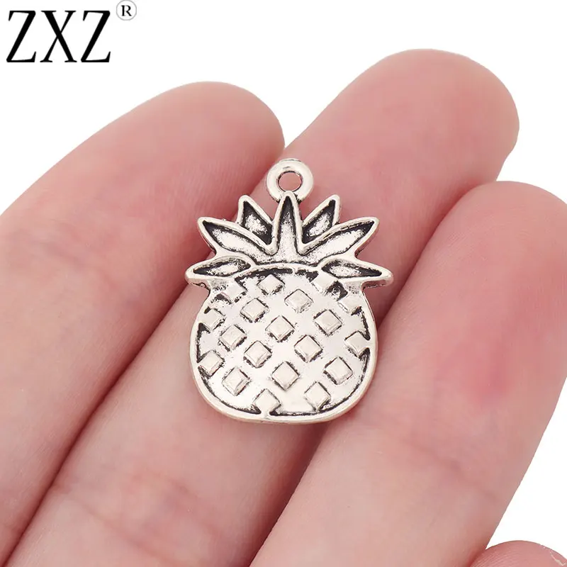 

ZXZ 20pcs Tibetan Silver Pineapple Tropical Fruit Charms Pendants Beads Necklace Bracelet Jewelry Making Findings 25x18mm