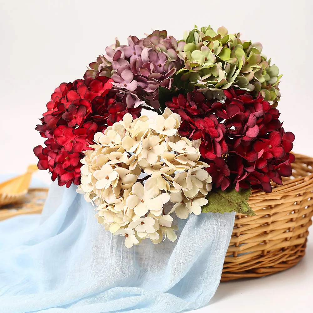 Künstliche Hortensienblumen Großhandel Hochzeitswand Heim- und Raumdekoration Zubehör DIY Brautstrauß Hintergrund Indoor Bonsai – Detail 2