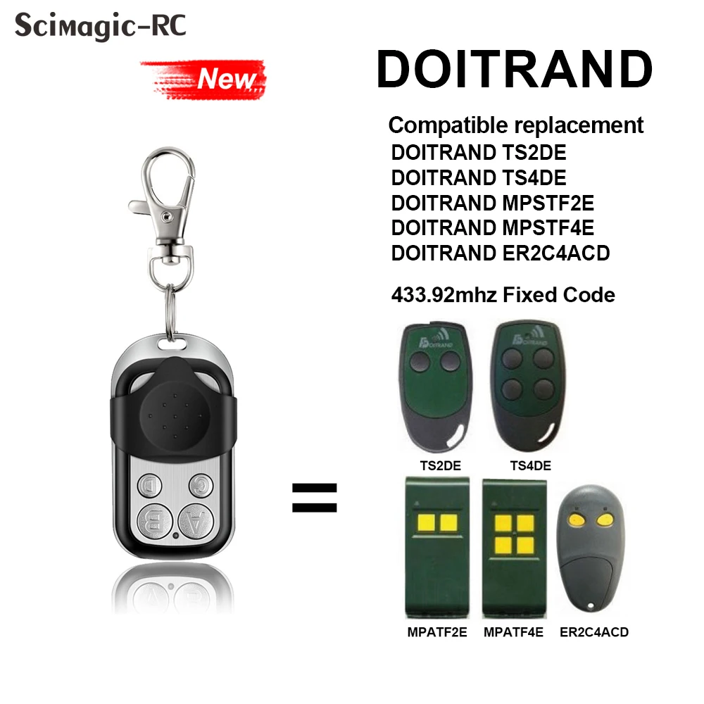 

Wireless 433.92Mhz Remote Control Copy DOITRAND TS4DE MPSTF2E MPSTF4E ER2C4ACD fixed code Remote 4 Channel Electric