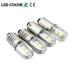 10PCS Car Auto BA9S Led T4W E10 6.3V 3030 Chip Led Interior Lamp Bulb H5W Parking DRL License Plate Light