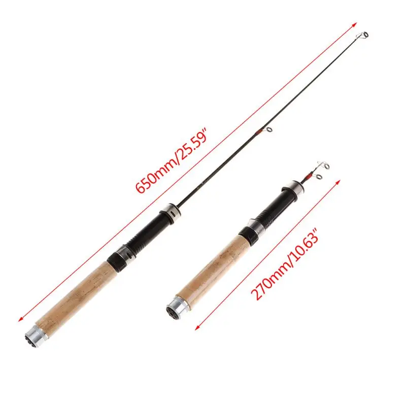 New Winter Ice Fishing Rod Telescopic Mini Combo Pen Lures Tackle XXUF