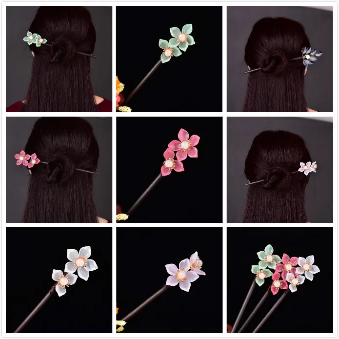 Simple Personality Ancient Exquisite Coloured Glaze Hairpin Tang Dynasty In China Hanfu Super Fairy Temperamental Hair Sticks