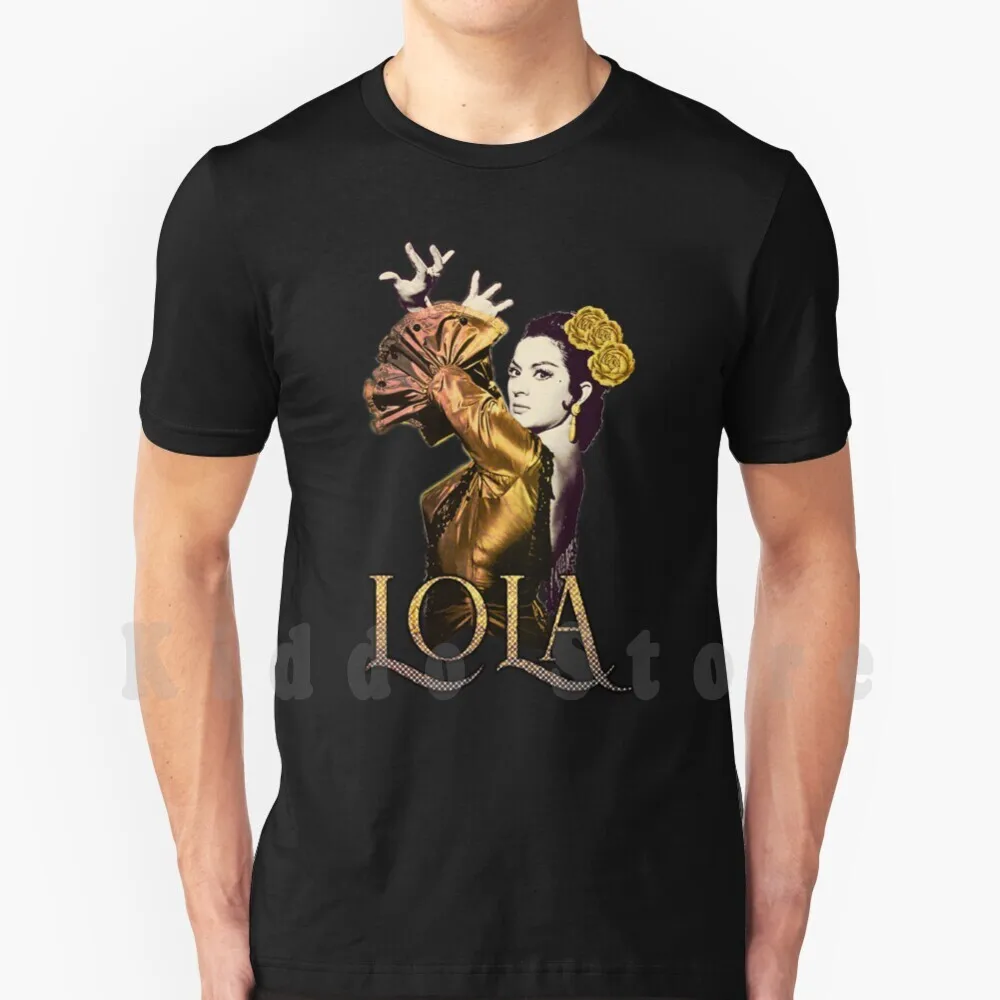 Lola Flores La Faraona Gold Dress T Shirt Cotton Men DIY Print Cool Tee Lola Flores Couplet The Pharaoh Spain Spanish Song