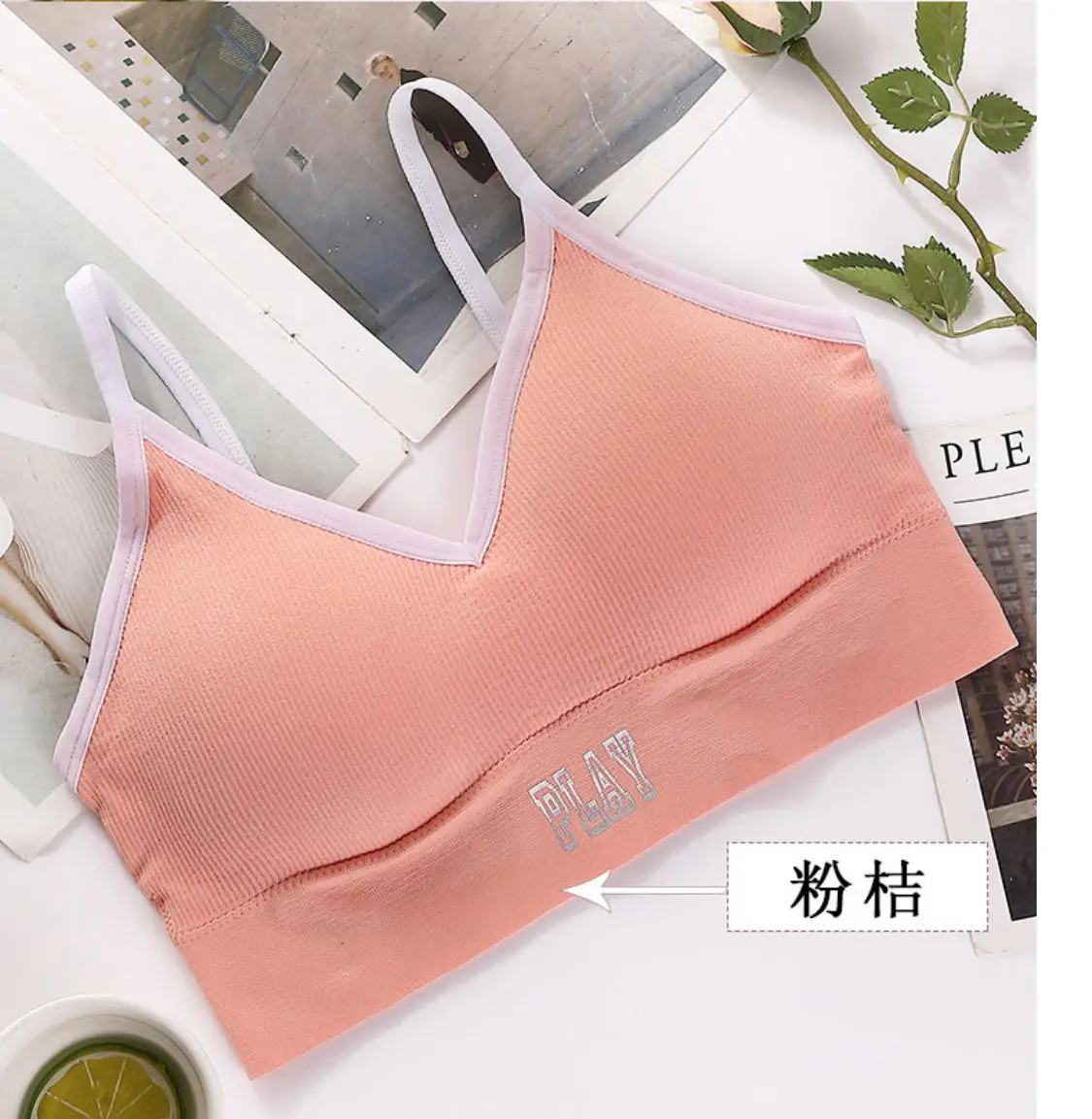 New Korean Seamless Sexy Women Bra Yoga Sport Wire Free Bralette Thin Chest Girl Bra Tank Top Lingerie Vogue Girl Underwear