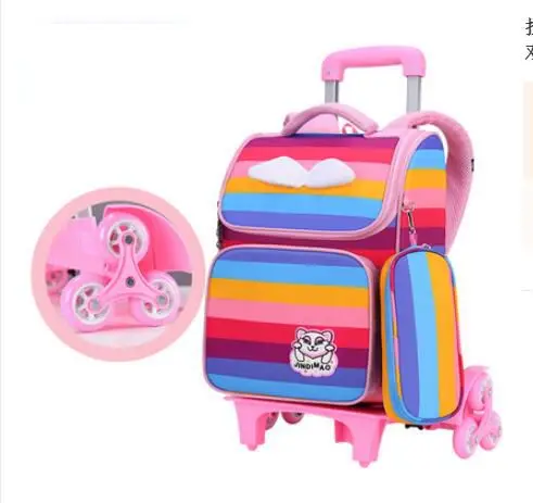 children school Trolley backpack Bag for Girls school Rolling backpack bag wheels School wheeled backpack bag for girls student