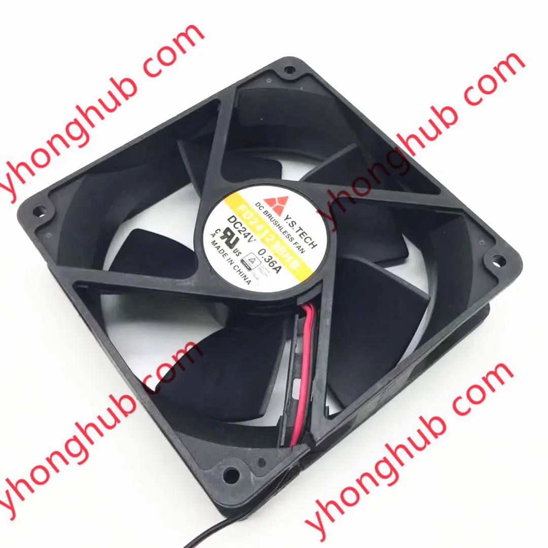 

Y.S TECH FD241238HB DC 24V 0.36A 120x120x38mm 2-Wire Server Cooling Fan