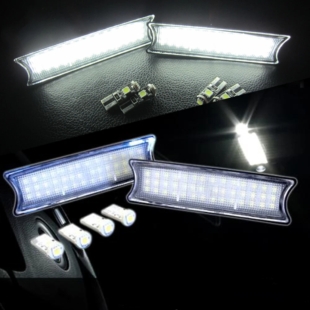 2pcs For BMW E53 X5 2000-2006 Xenon LED Roof Ceiling Lamp Canbus White Signal Car Interior Dome Reading Lamp Map Bulbs Toplight