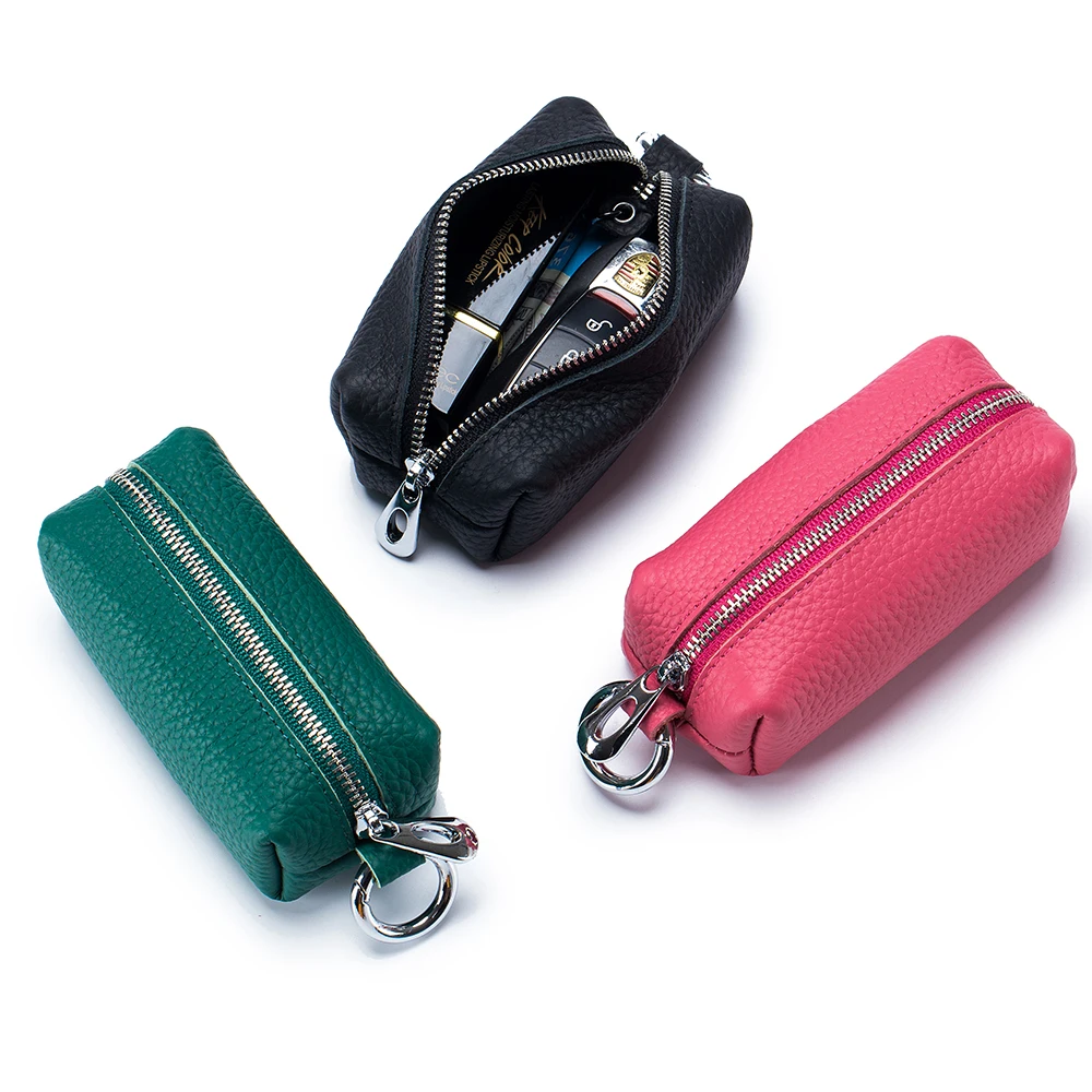 Women Key Keeper Cover for Genuine Leather Car Key Wallets Men Keys Holder Housekeeper Leather Keys Organizer Zipper Coin Purse