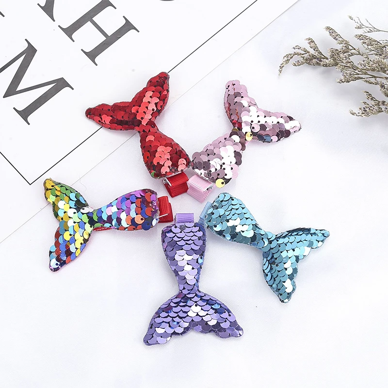 24pcs Girl Mermaid Themed Parties Headwear Glitter Sequin Mermaid Tail Hairclip for Kids Mermaid Hairpin Mermaid Gifts Girls