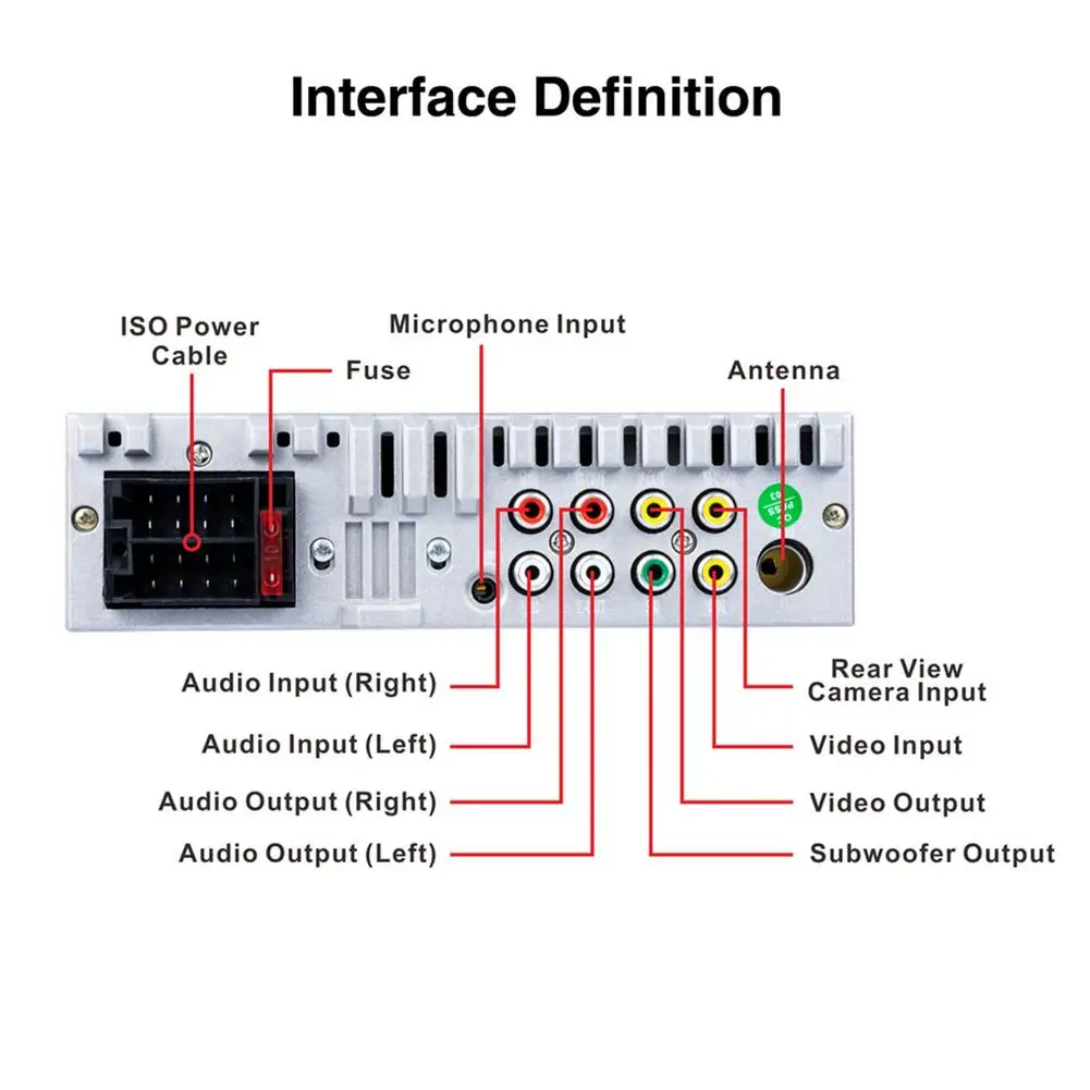 1DIN Car Radios Stereo Blue Tooth Hands-Free 3.8in Digital Touchscreen Car MP5 Player 4x50W Hands-Free FM Receiver USB/RCA/RC