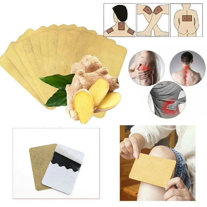 10 pcs/1bag Ginger Back Pain Patch Neck Massage Back Body Warmer Sticker Self Heating 12h Patch Winter Keep Joint Warm Foot Knee