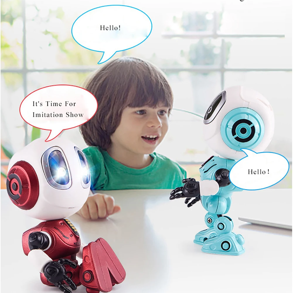 Robot parlante con sensor táctil inteligente para niños, cabeza de juguete con luces LED sensibles al tacto, juguetes de aleación, regalo para niños, rojo, verde, azul