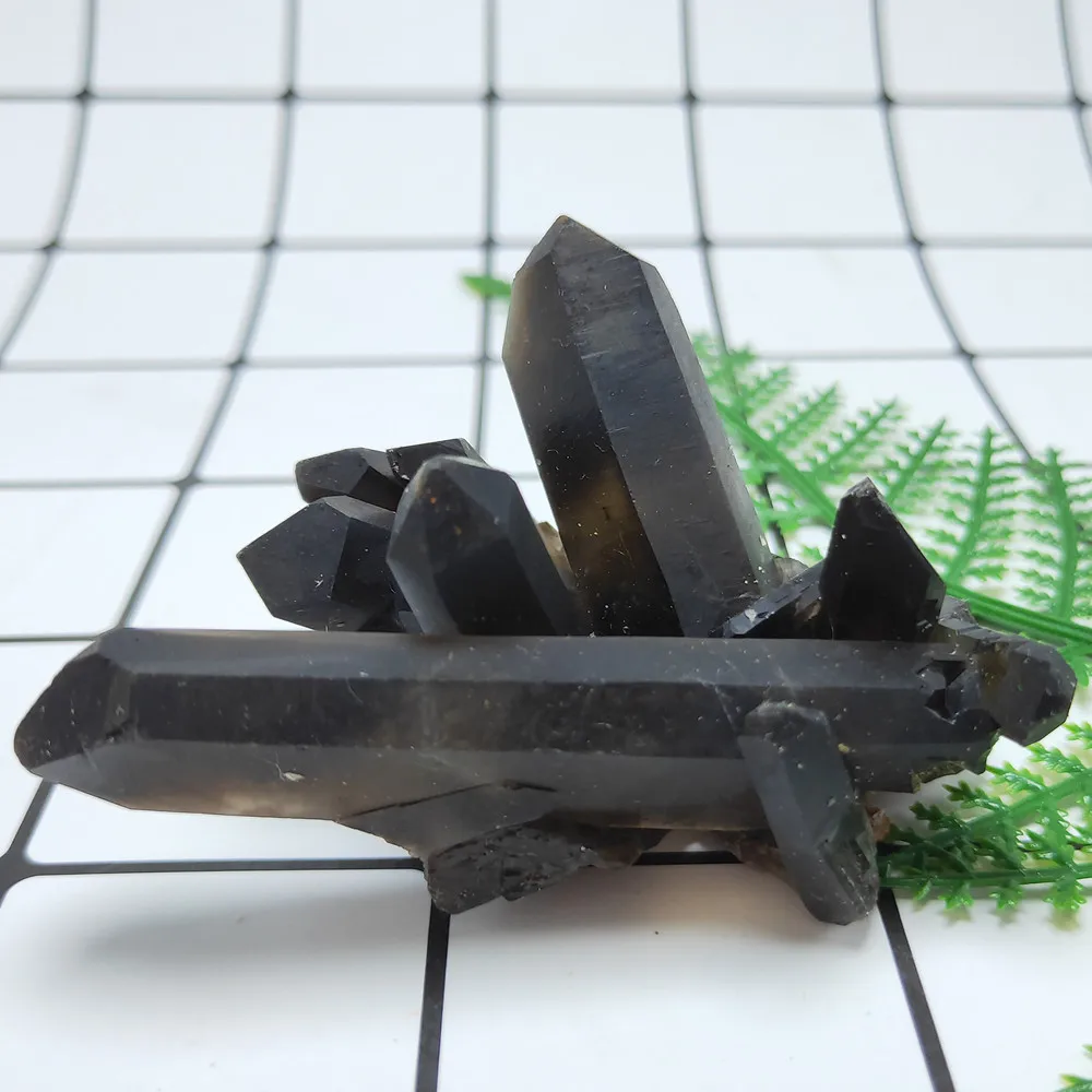 Small Crystal cluster Natural Black crystal clusters smoky quartz Stone vug Crystals Healing home decor