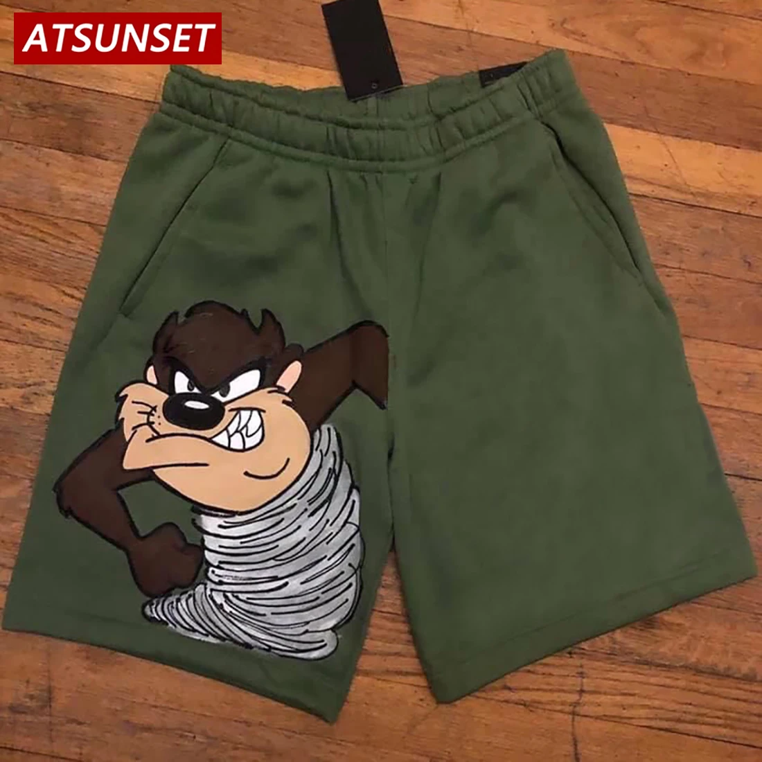 ATSUNSET 2022 Men\'s Summer New Hot Casual Shorts Cartoon Print Solid Cotton Clothing Shorts Hawaii Fashion Bottoms