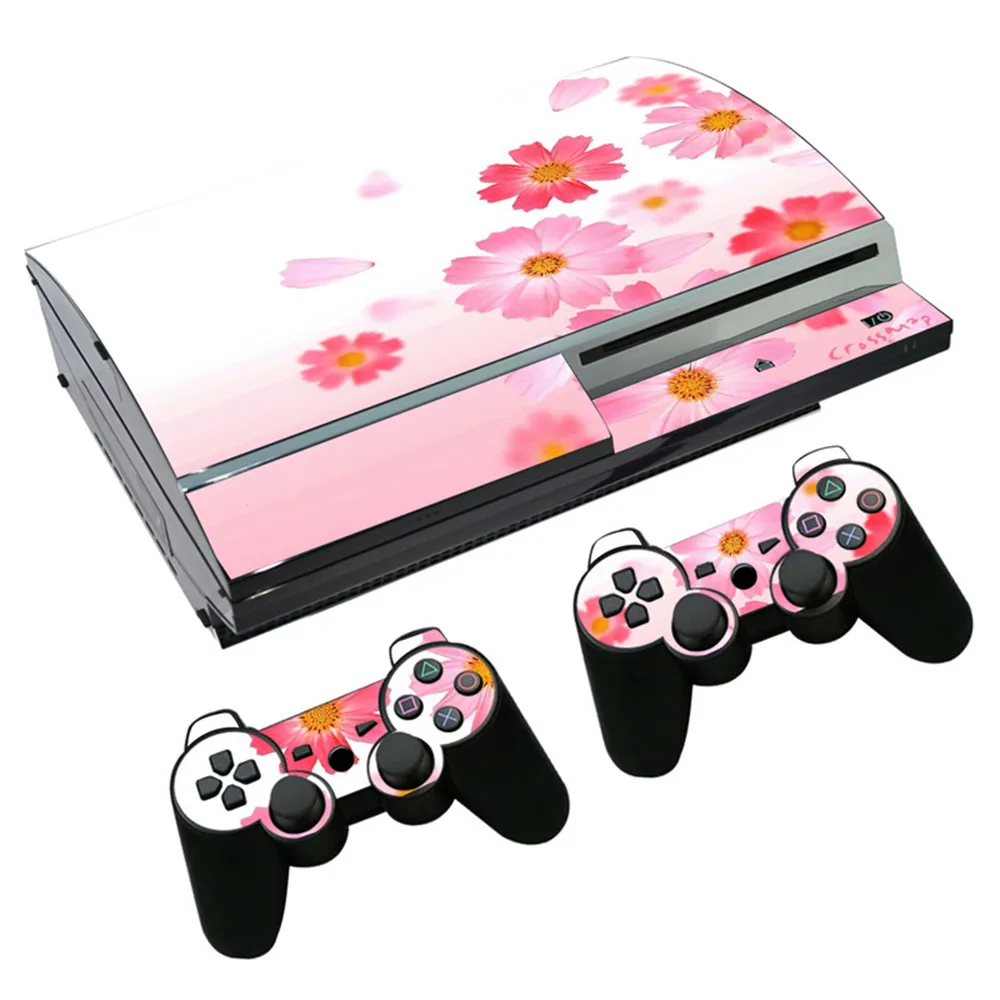 تصميم جلد فينيل غطاء ل PS3 فات ملصق فينيل وحدة تحكم و متحكم ملصق أسود كربون