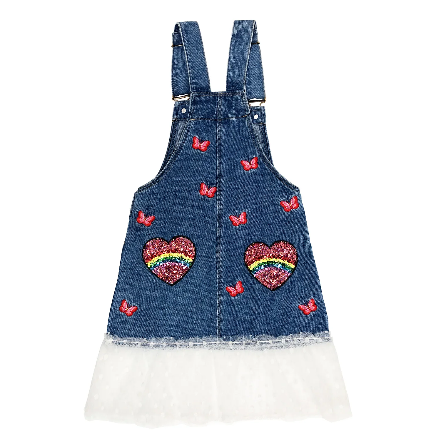 4-10Years Girls Children Kids Rompers Jumpsuit Denim Strap Skirt