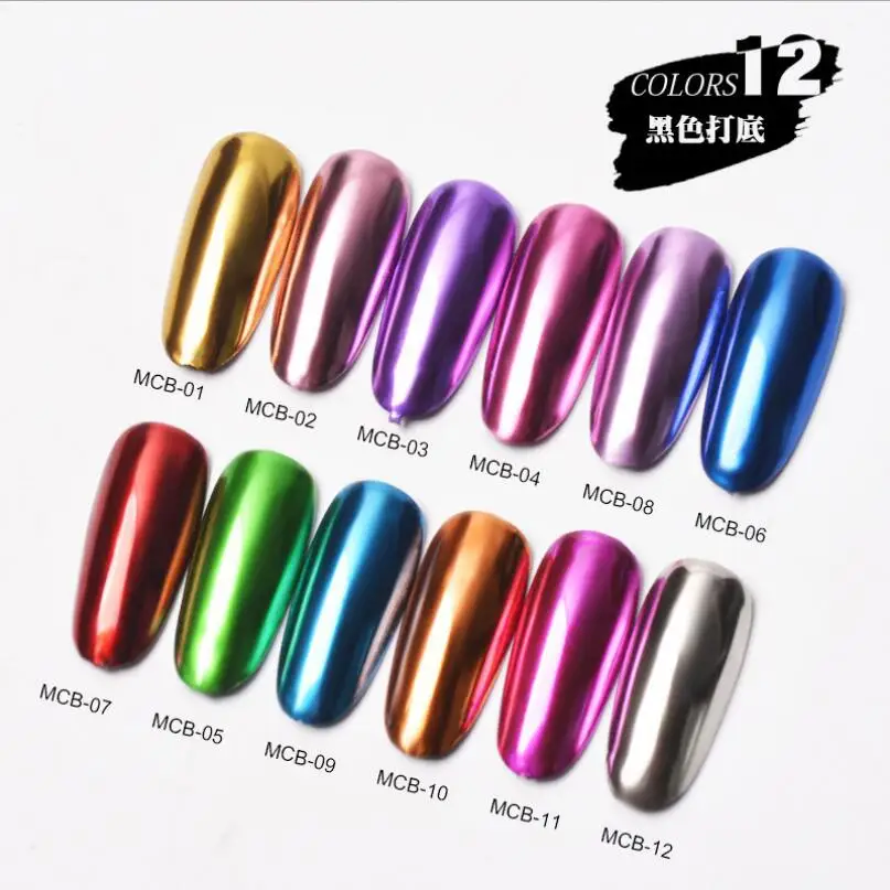 

Nail Mirror Powder Box Rose Gold Champagne Gloss Nail Polish Art Nail Decoration Glitter Pigment Powder Manicure Effect T1751