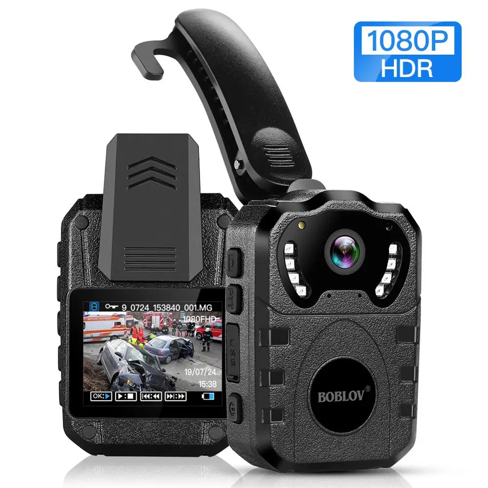 BOBLOV WN10 32GB Mini Camera DVR Video Recorder 1080P Small Camcorders IR Night Vision 175 Degree Portable Police Body Camera