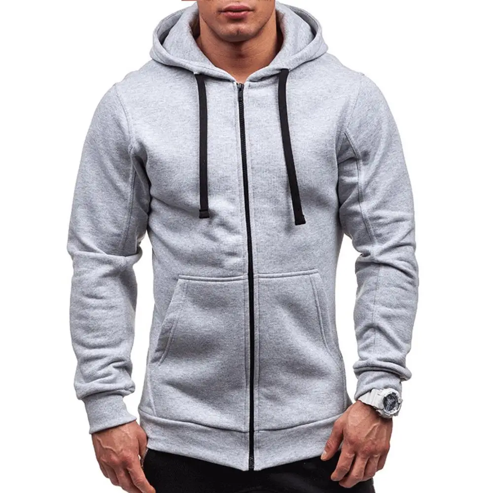 

Plus Size Men Thick Hooded Zip Sweatshirt Long Sleeve Muscle Warm Zip-Up Hoodie Gym Sports Casual Fit Autumn Clothes