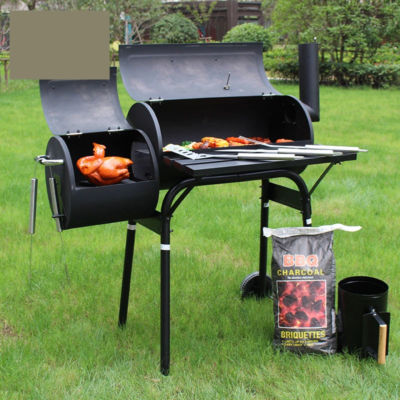 Outdoor Camping Garden Barbecue Thickening Charcoal Grill Picnic Grill Garden American Cooker Smoker Household Smoker