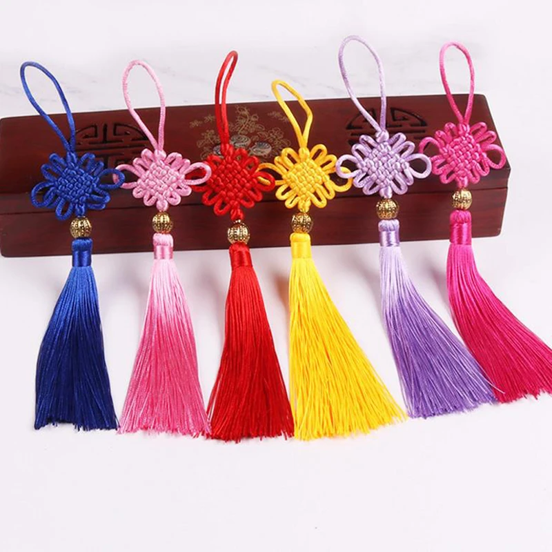 2PC chińskie węzły Tassel DIY wisiorek wisiorek biżuteria odzieży akcesoria dekoracyjne torba na klucze samochodowe wisiorek DIY Craft frędzel