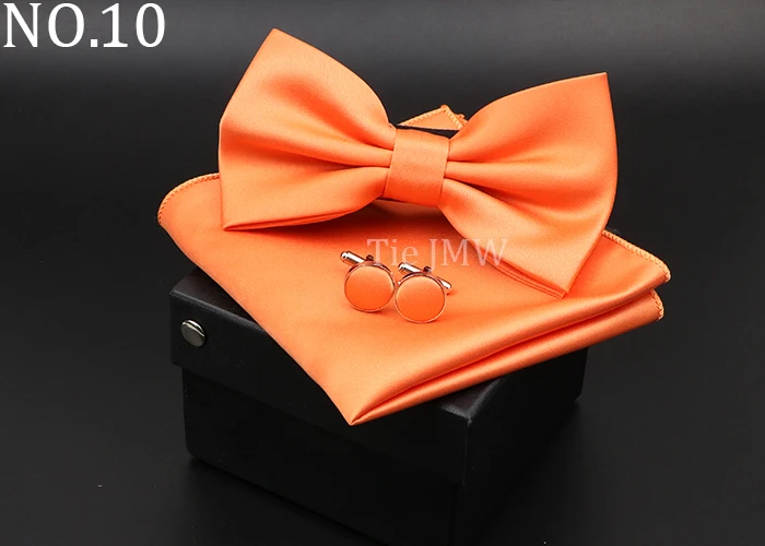Herren Klassische Helle Farbe Bowtie Set Grün Rosa Blau Rot Fliege Manschettenknöpfe Hochzeit Krawatten Taschentuch Party Geschenk Krawatte Hemd zubehör – Detail 10